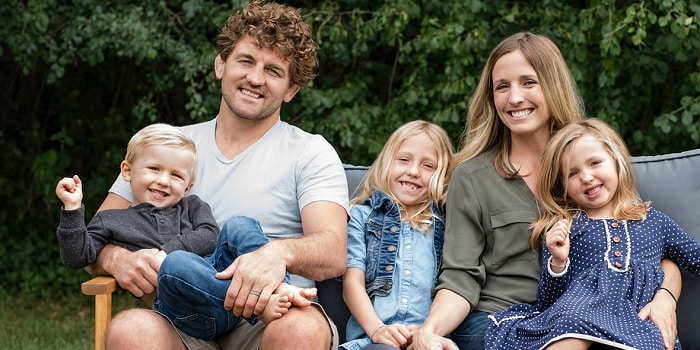 Ben Askren with his wife Amy and their children