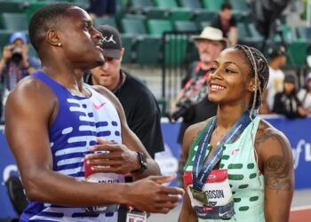 Sha'Carri Richardson and Christian Coleman